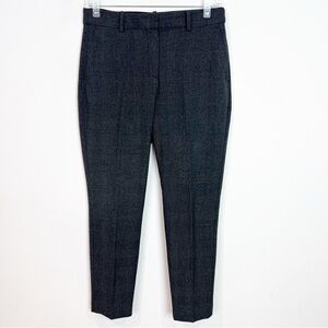 H&M GRAY BLACK GLEN PLAID TAPERED LEG FLAT FRONT PANTS WOMENS SZ 10
